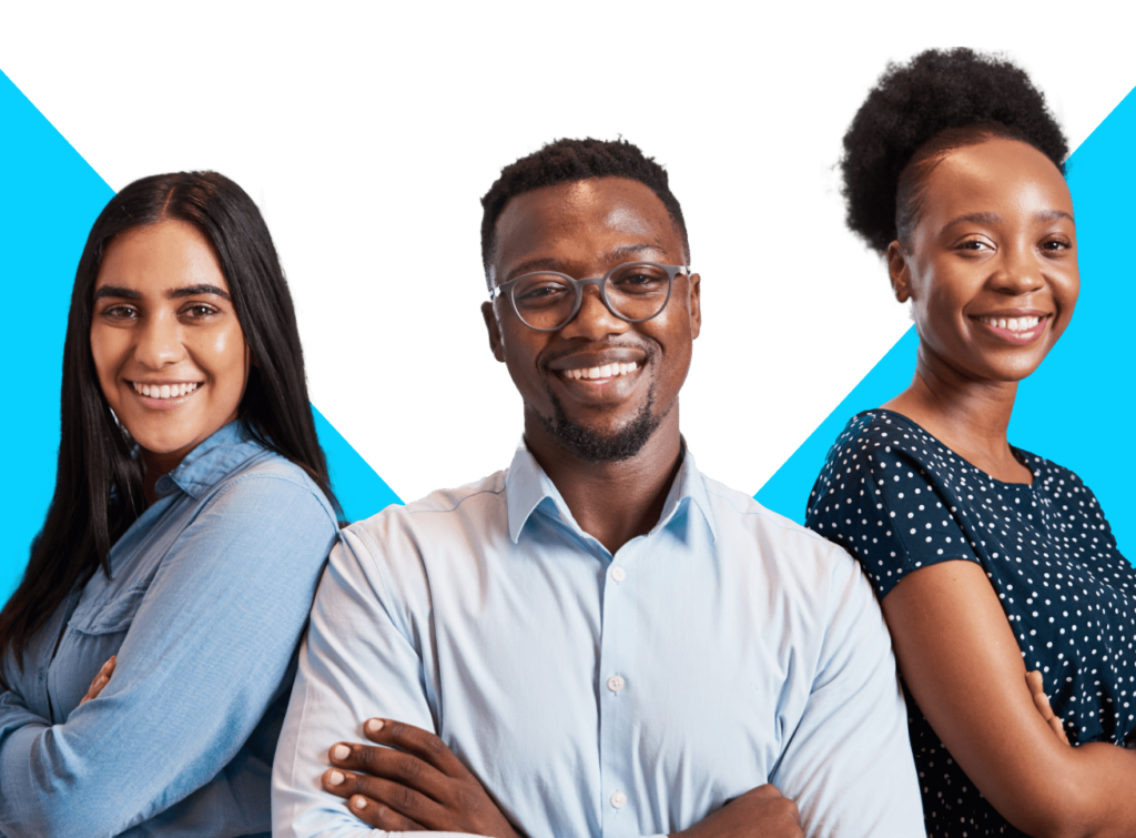 Man and two women smiling