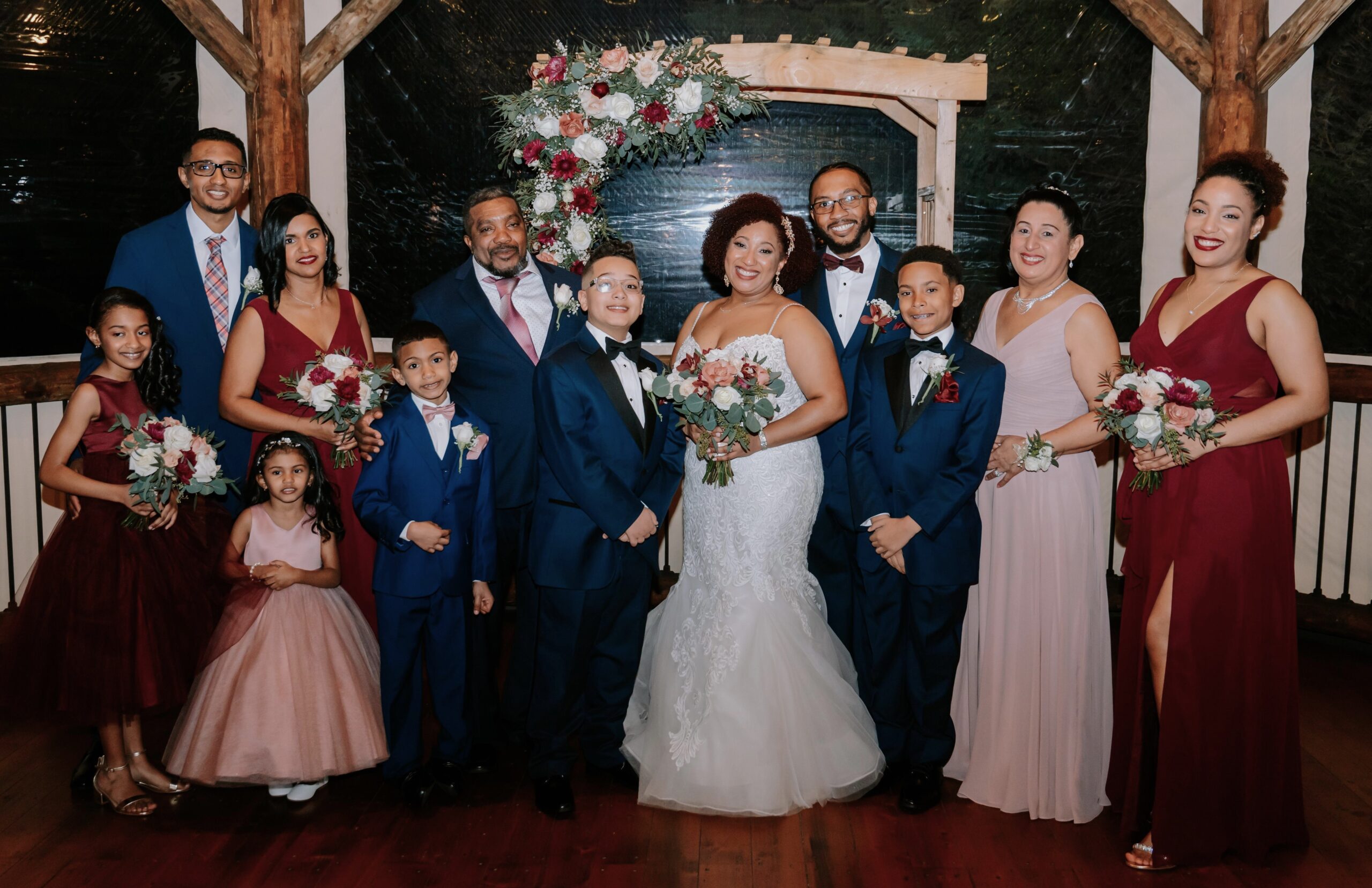 Anabelle and family - smiling in wedding attire