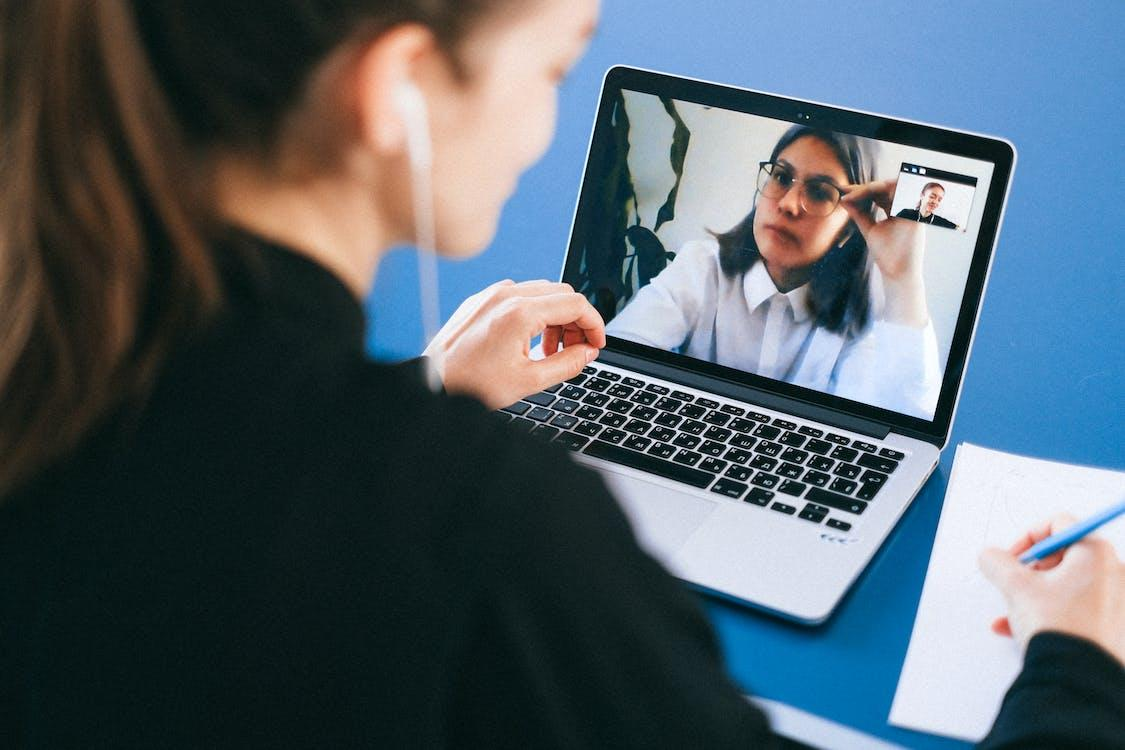 remote tech work interview on a video call