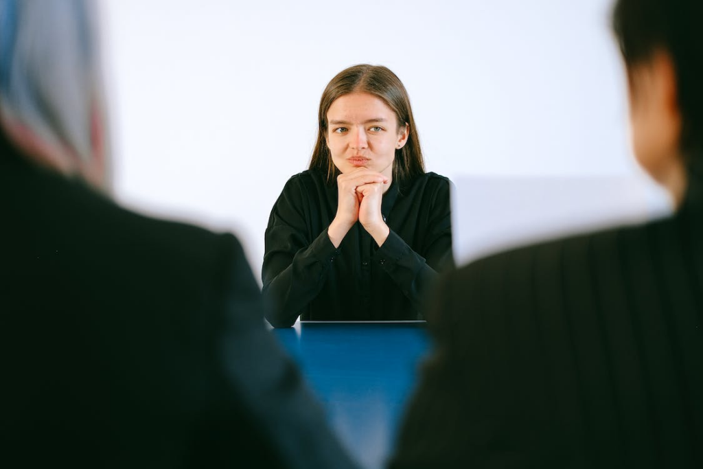 woman conducting a hiring interview