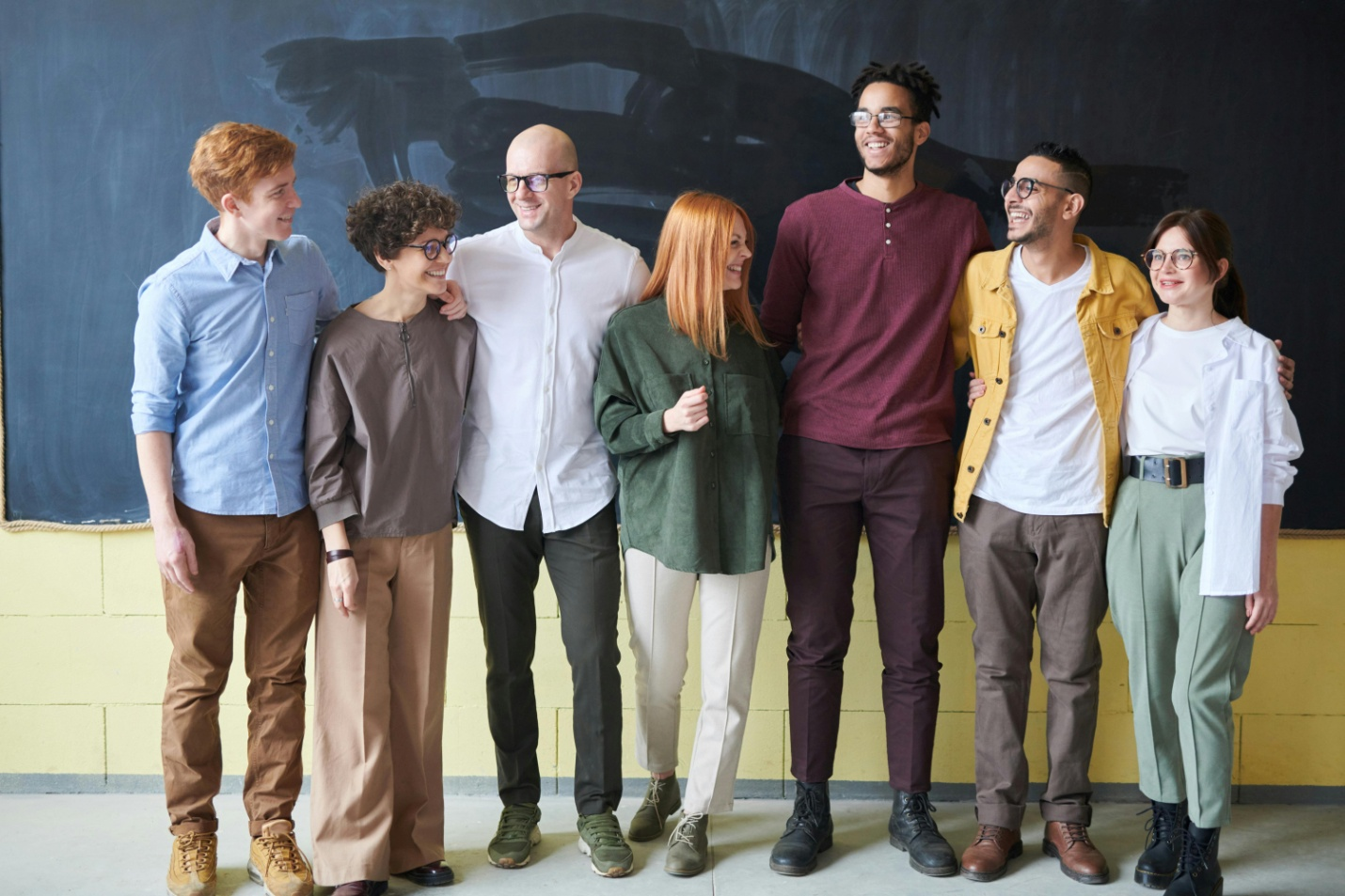 A group of employees standing together